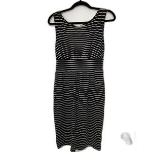 Fighting Eel White and Black Striped Dress with Pockets Size SMALL